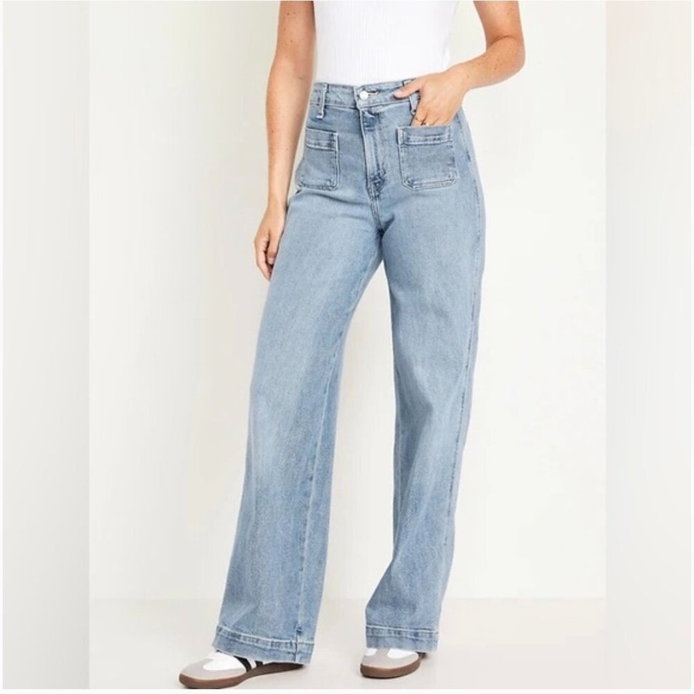 Old Navy Light Blue High-Rise Wide Leg Jeans